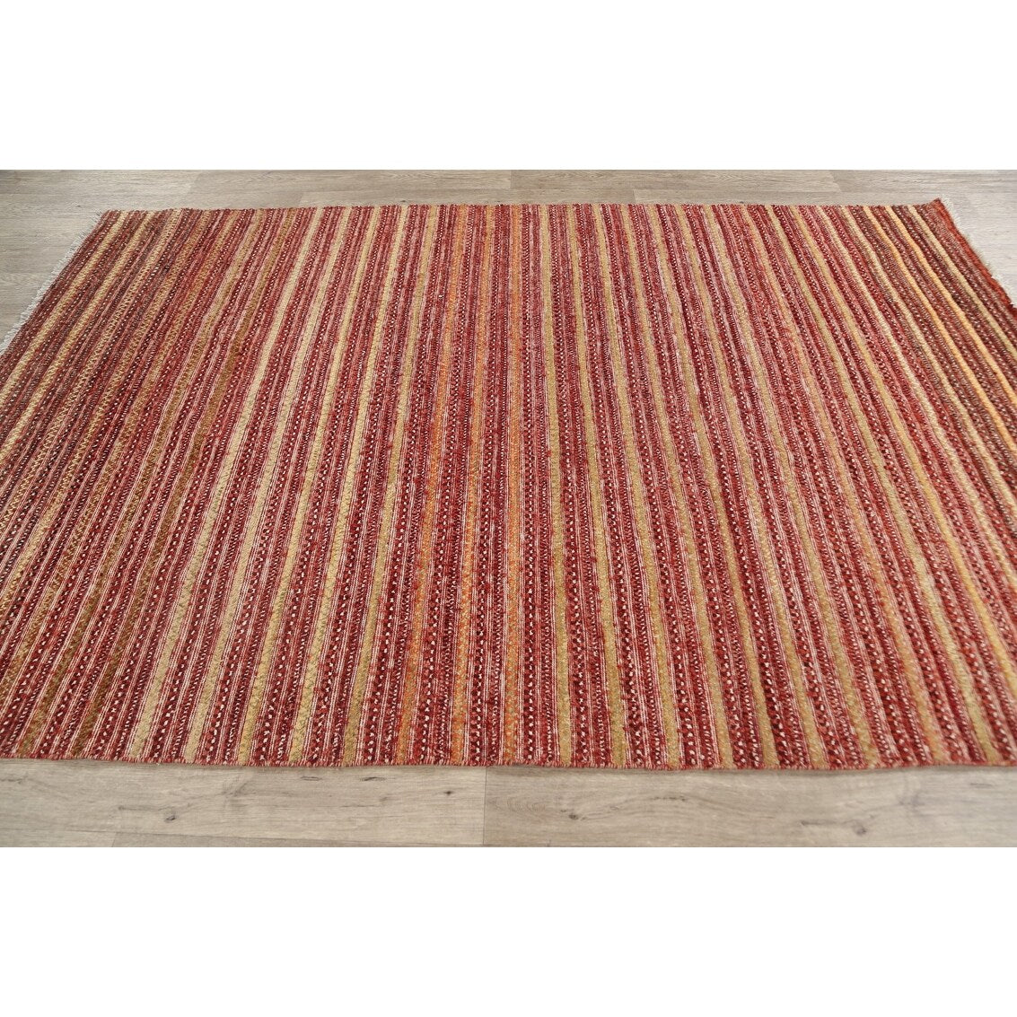 Gabbeh Kashkoli Oriental Modern Area Rug Wool Handmade Foyer Carpet - 5'3" x 8'1"