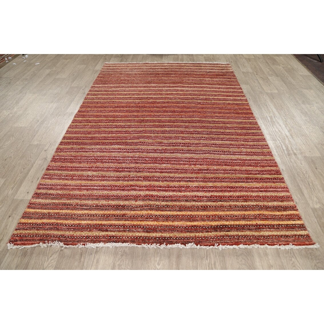Gabbeh Kashkoli Oriental Modern Area Rug Wool Handmade Foyer Carpet - 5'3" x 8'1"