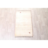 Gabbeh Modern Solid Hand Made Wool Persian Small Area Rug - 4'2" x 2'7"