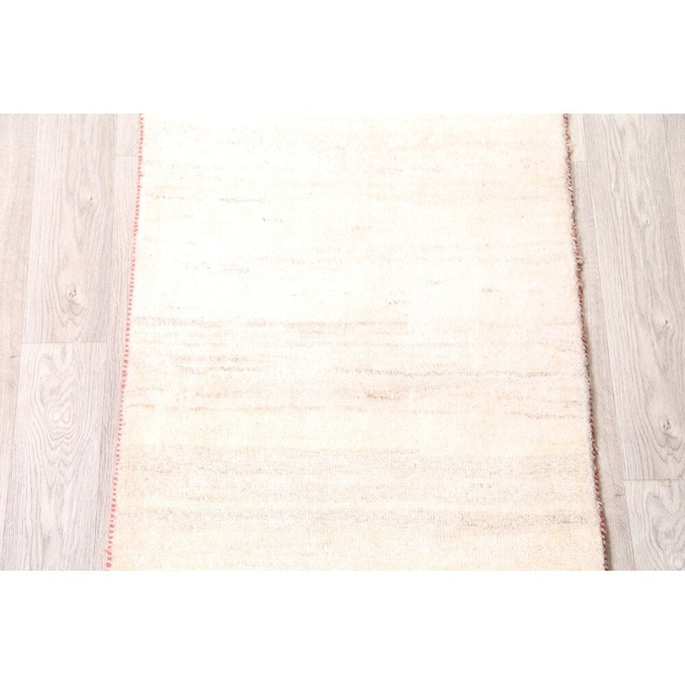 Gabbeh Modern Solid Hand Made Wool Persian Small Area Rug - 4'2" x 2'7"