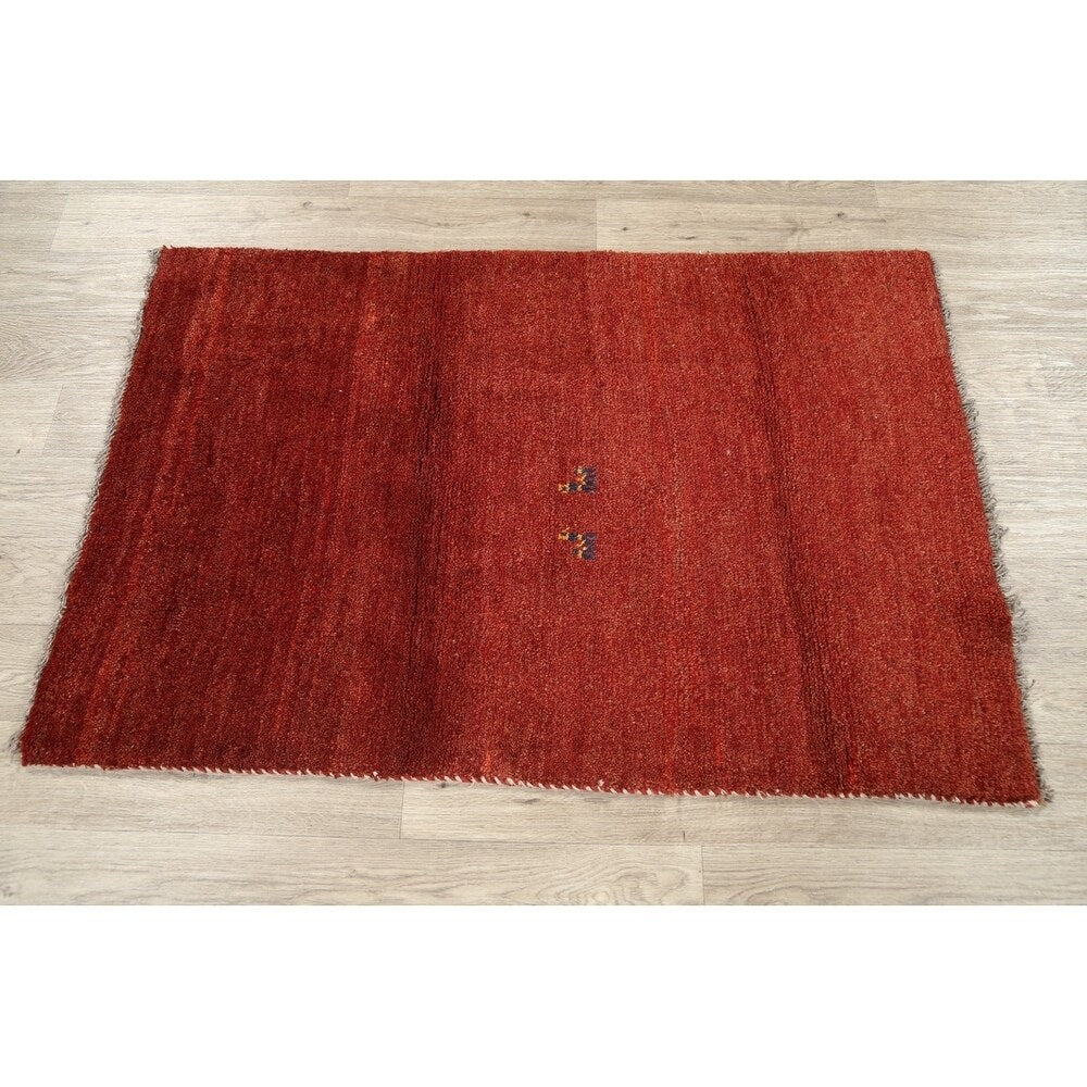 Gabbeh Modern Tribal Hand Made Wool Persian Area Rug - 4'6" x 3'1"