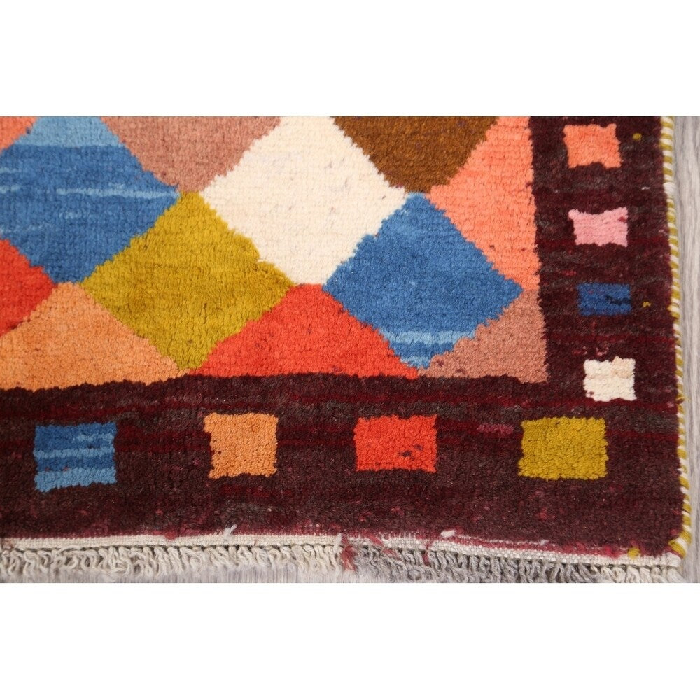 Gabbeh Modern Tribal Hand Made Wool Persian Area Rug - 5'3" x 3'10"