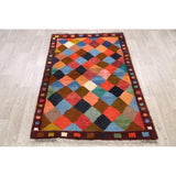 Gabbeh Modern Tribal Hand Made Wool Persian Area Rug - 5'3" x 3'10"