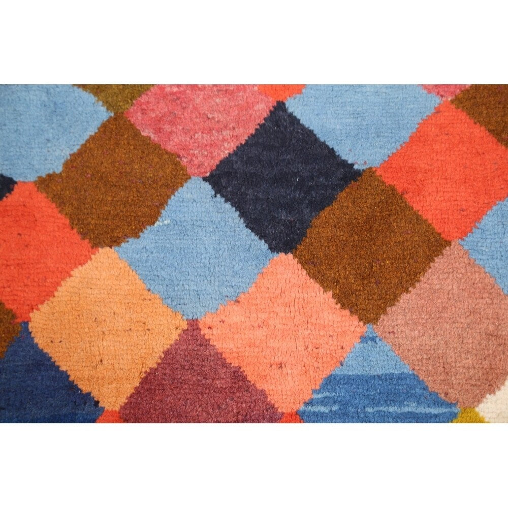 Gabbeh Modern Tribal Hand Made Wool Persian Area Rug - 5'3" x 3'10"
