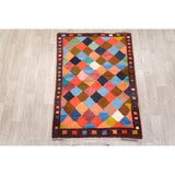 Gabbeh Modern Tribal Hand Made Wool Persian Area Rug - 5'3" x 3'10"