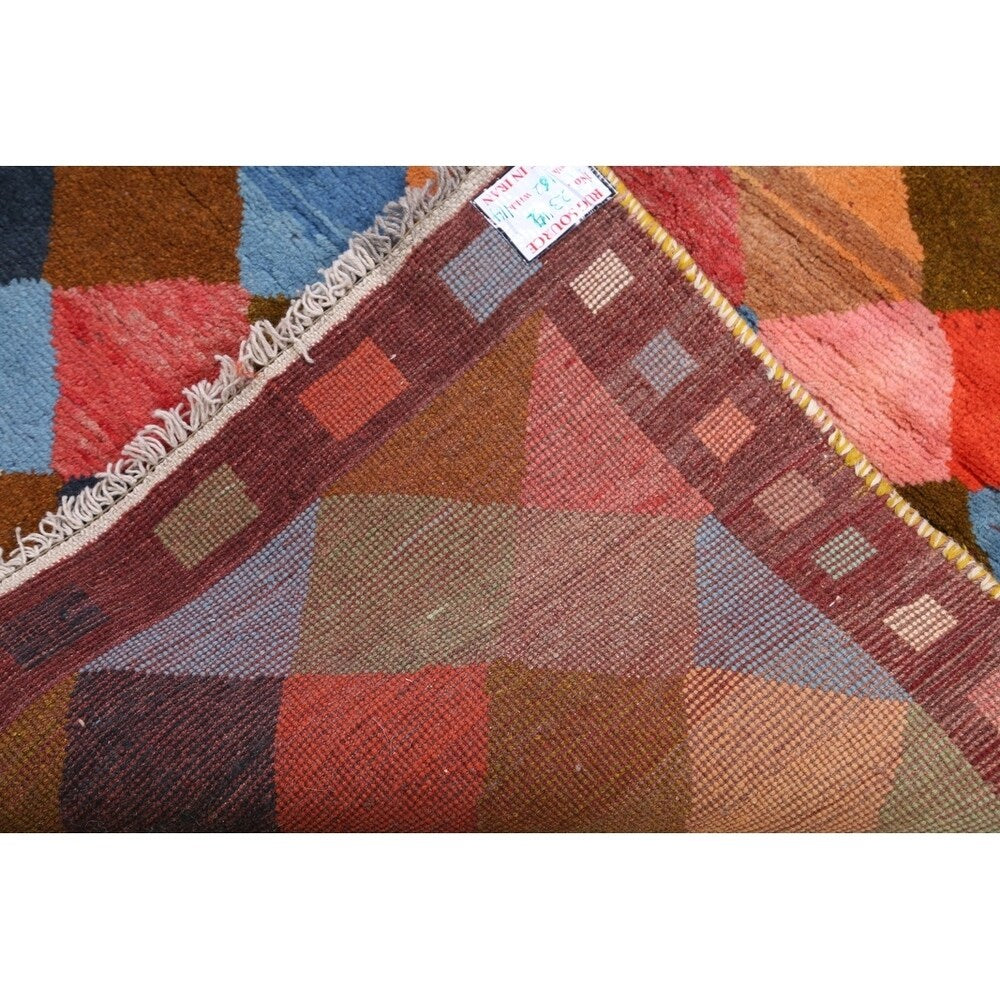 Gabbeh Modern Tribal Hand Made Wool Persian Area Rug - 5'3" x 3'10"
