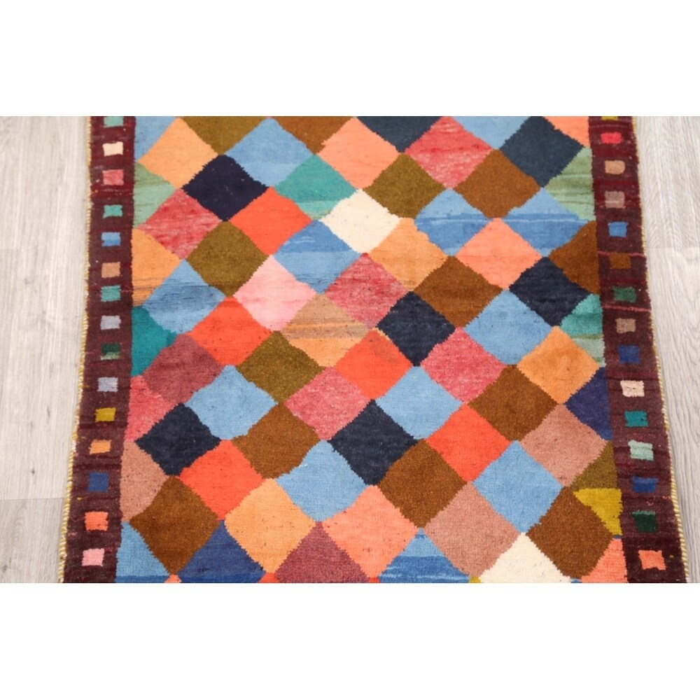 Gabbeh Modern Tribal Hand Made Wool Persian Area Rug - 5'3" x 3'10"