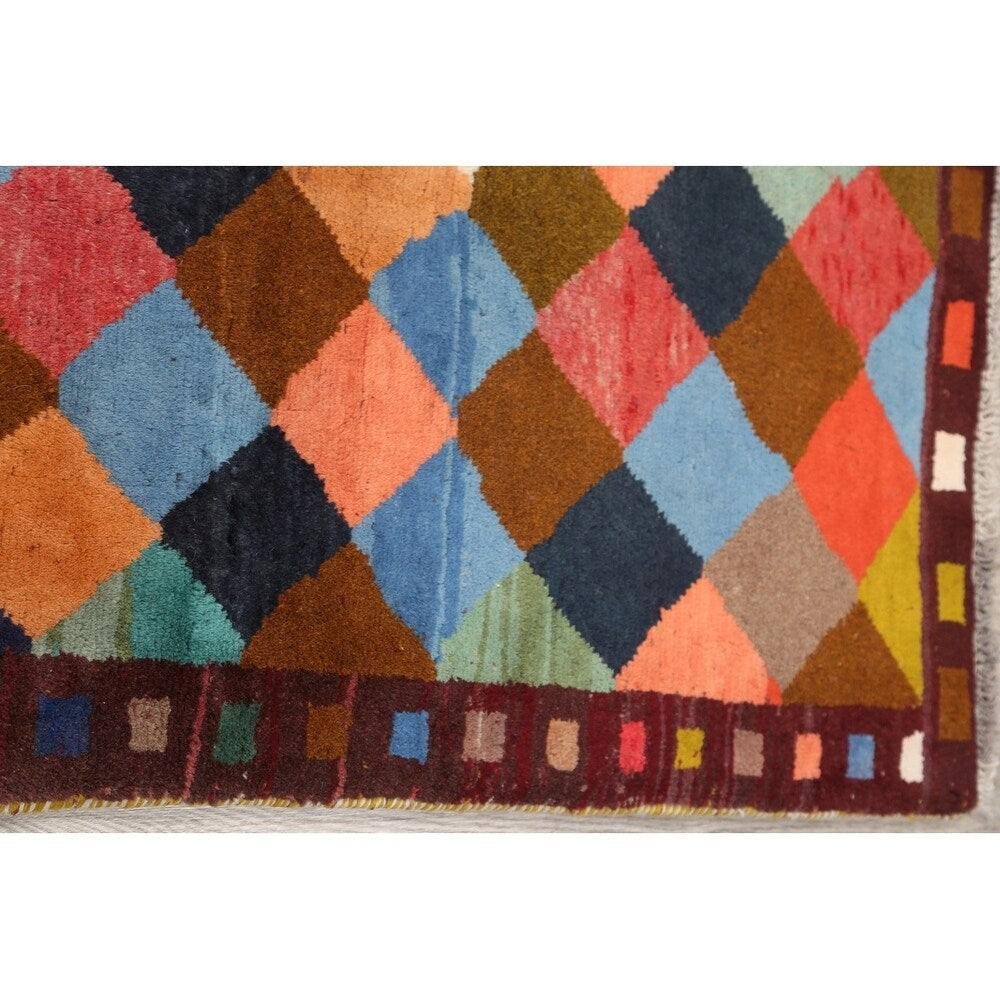 Gabbeh Modern Tribal Hand Made Wool Persian Area Rug - 5'3" x 3'10"