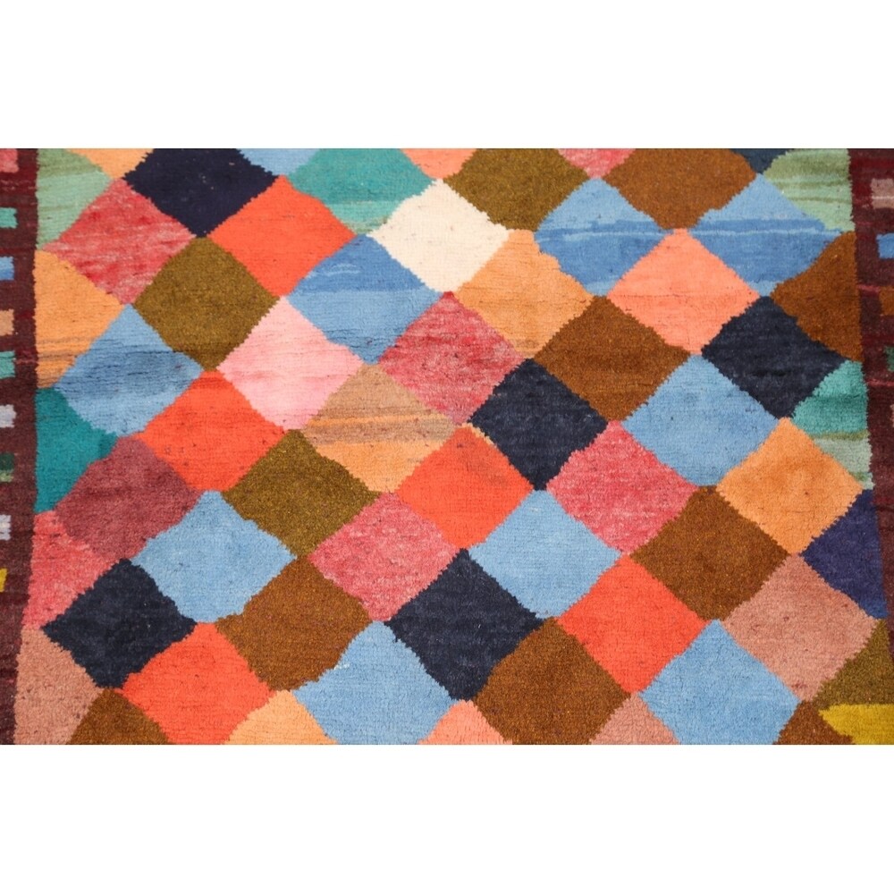 Gabbeh Modern Tribal Hand Made Wool Persian Area Rug - 5'3" x 3'10"