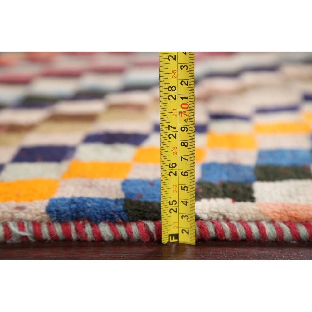 Gabbeh Modern Tribal Handmade Wool Persian Small Area Rug - 3'11" x 2'10"