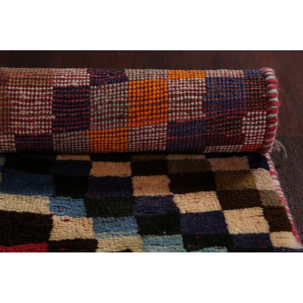 Gabbeh Modern Tribal Handmade Wool Persian Small Area Rug - 3'11" x 2'10"