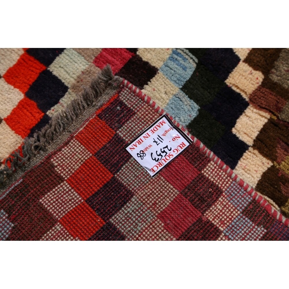 Gabbeh Modern Tribal Handmade Wool Persian Small Area Rug - 3'11" x 2'10"