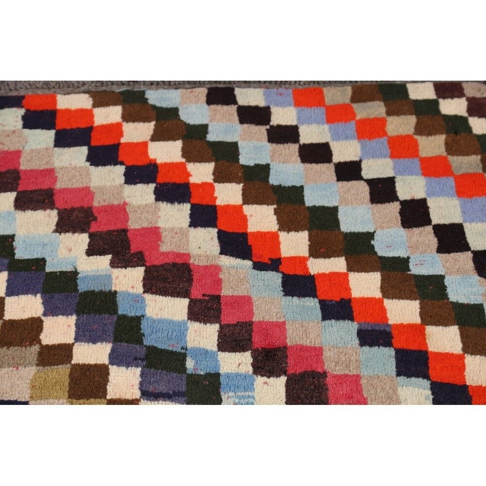 Gabbeh Modern Tribal Handmade Wool Persian Small Area Rug - 3'11" x 2'10"