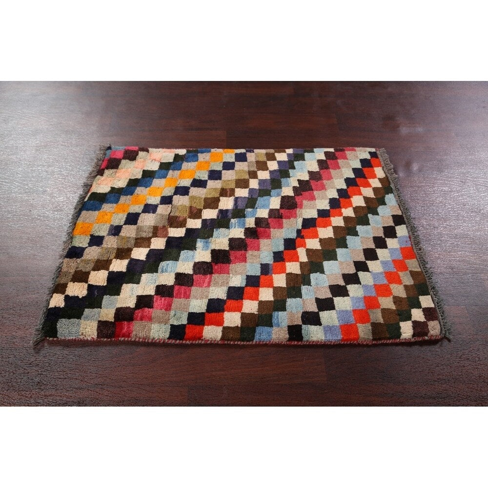 Gabbeh Modern Tribal Handmade Wool Persian Small Area Rug - 3'11" x 2'10"