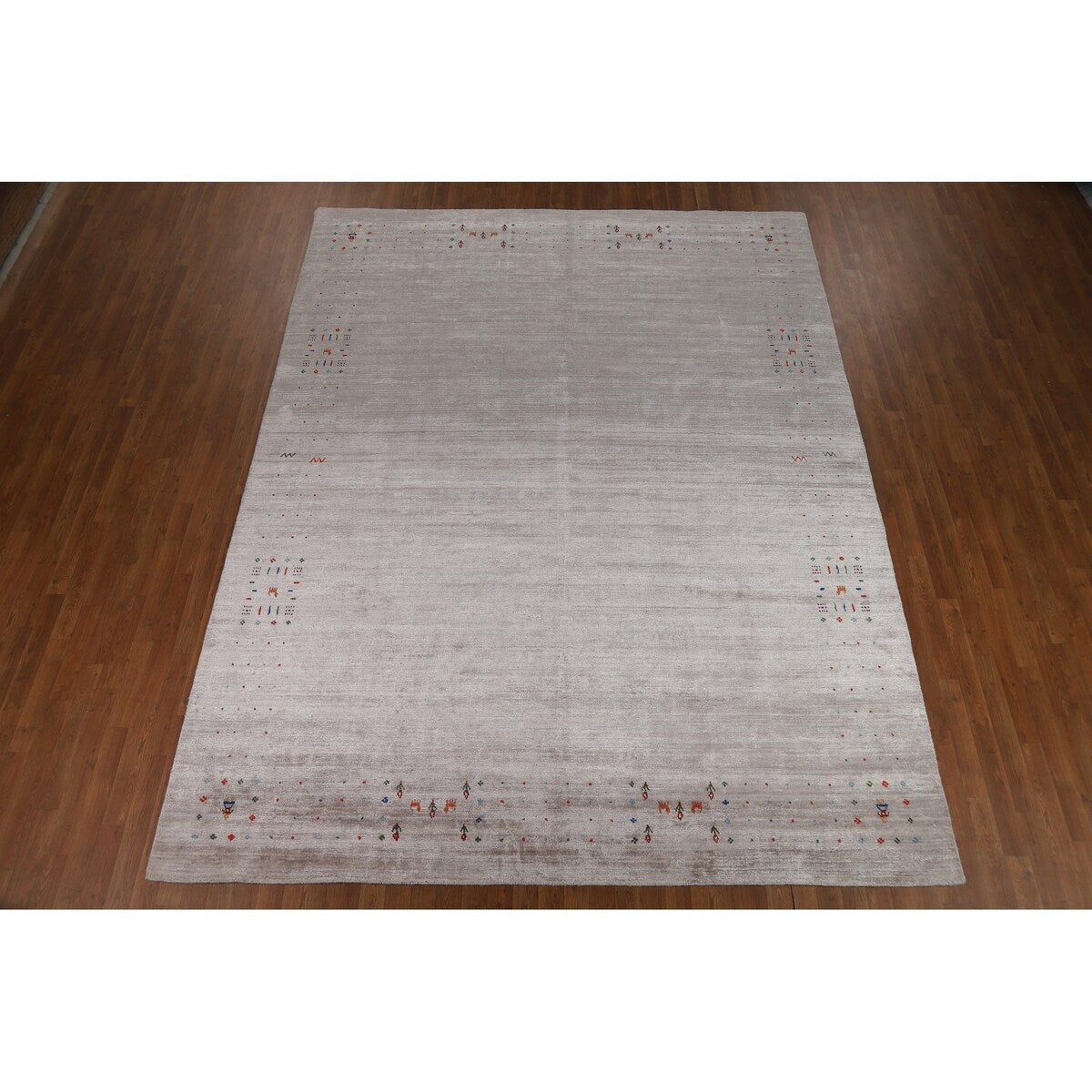 Gabbeh Oriental Area Rug Handmade Living Room Silk Carpet - 8'11" x 11'7"