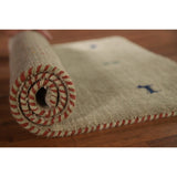 Gabbeh Oriental Area Rug Handmade Tribal Beige Wool Carpet - 2'0"x 3'0"