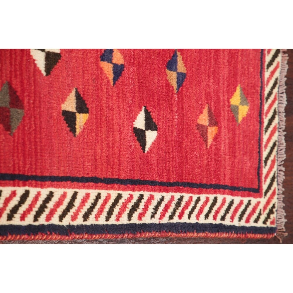 Gabbeh Oriental Hand Knotted Wool Persian Rug - 8'5" x 3'2" Runner