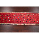 Gabbeh Oriental Hand Knotted Wool Persian Rug - 8'5" x 3'2" Runner