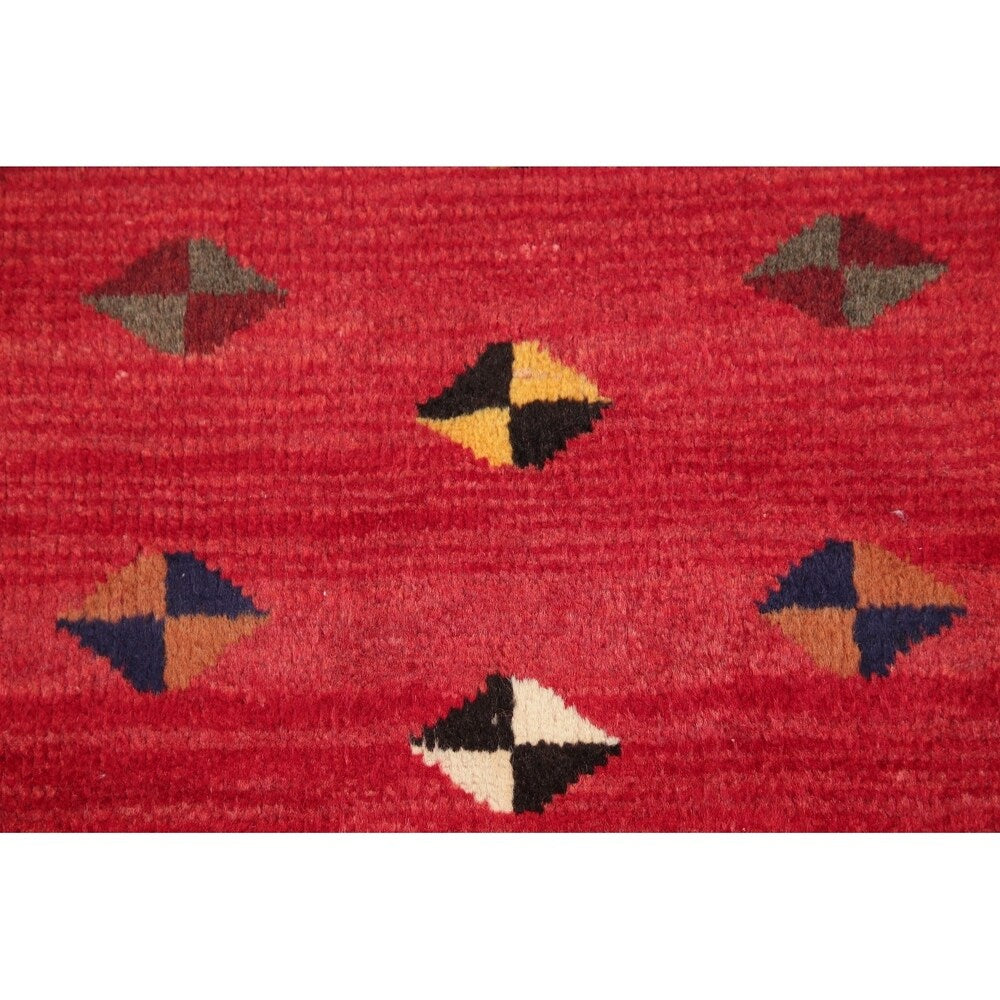 Gabbeh Oriental Hand Knotted Wool Persian Rug - 8'5" x 3'2" Runner