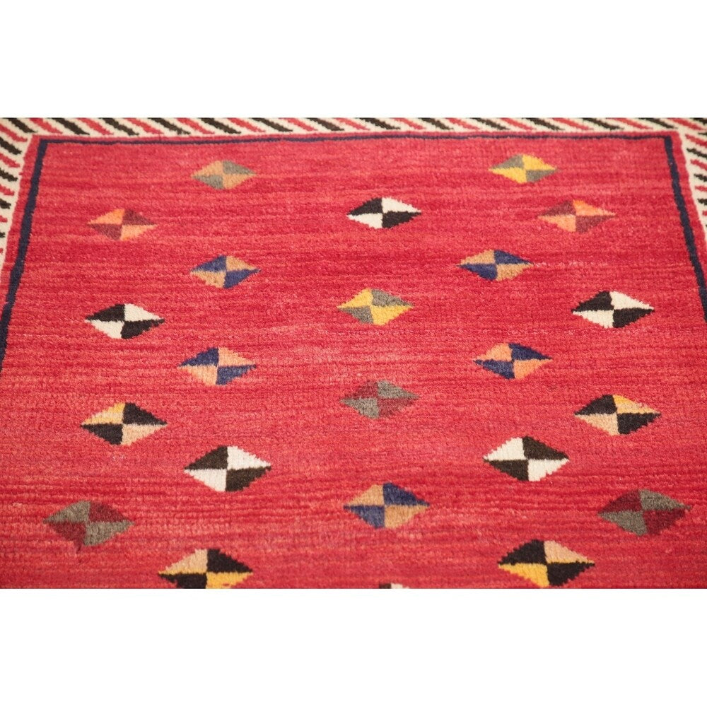 Gabbeh Oriental Hand Knotted Wool Persian Rug - 8'5" x 3'2" Runner
