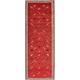 Gabbeh Oriental Hand Knotted Wool Persian Rug - 8'5" x 3'2" Runner