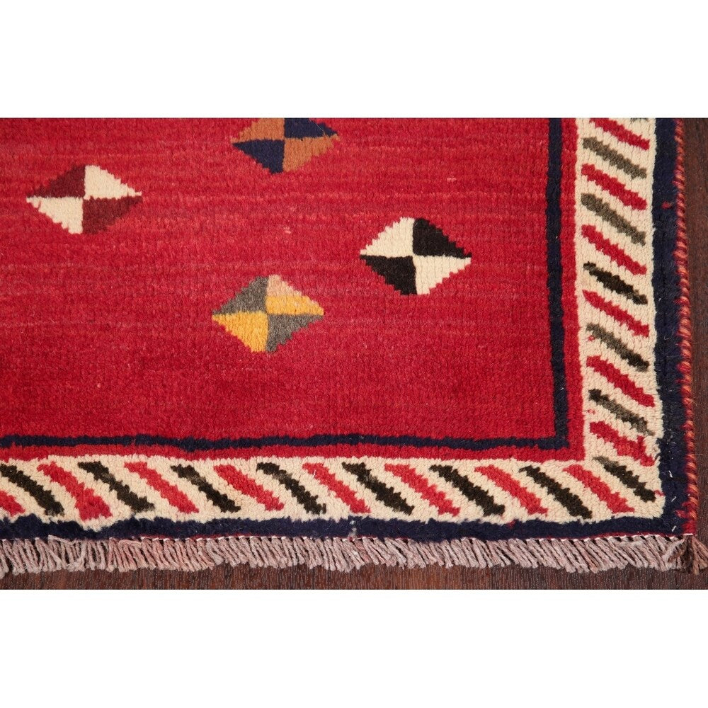 Gabbeh Oriental Hand Knotted Wool Persian Rug - 8'5" x 3'2" Runner