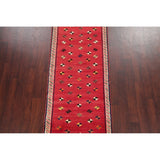 Gabbeh Oriental Hand Knotted Wool Persian Rug - 8'5" x 3'2" Runner