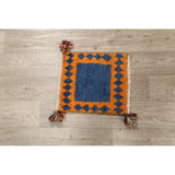Gabbeh Shiraz Hand Knotted Persian Modern Bordered Area Rug - 1'3" x 1'2" Square