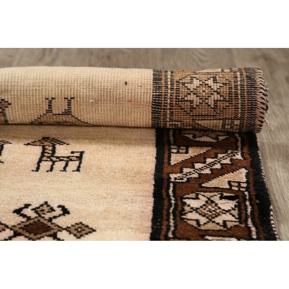Gabbeh Shiraz Hand Knotted Wool Persian Modern Area Rug Tribal Carpet - 6'4" x 3'6"