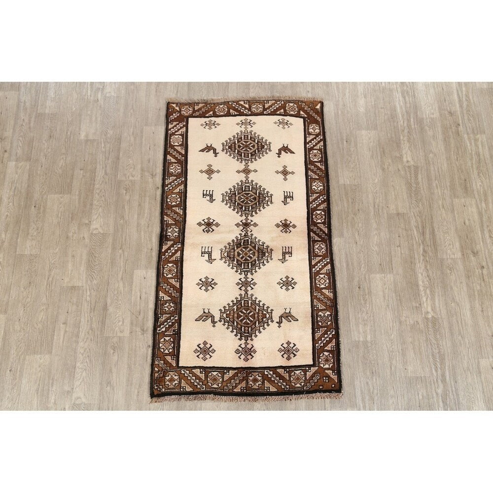 Gabbeh Shiraz Hand Knotted Wool Persian Modern Area Rug Tribal Carpet - 6'4" x 3'6"
