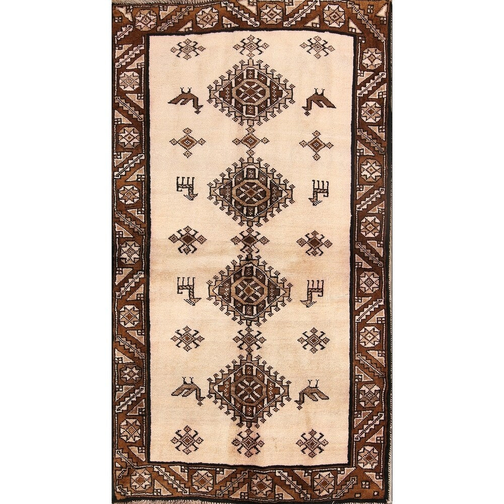 Gabbeh Shiraz Hand Knotted Wool Persian Modern Area Rug Tribal Carpet - 6'4" x 3'6"