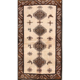 Gabbeh Shiraz Hand Knotted Wool Persian Modern Area Rug Tribal Carpet - 6'4" x 3'6"