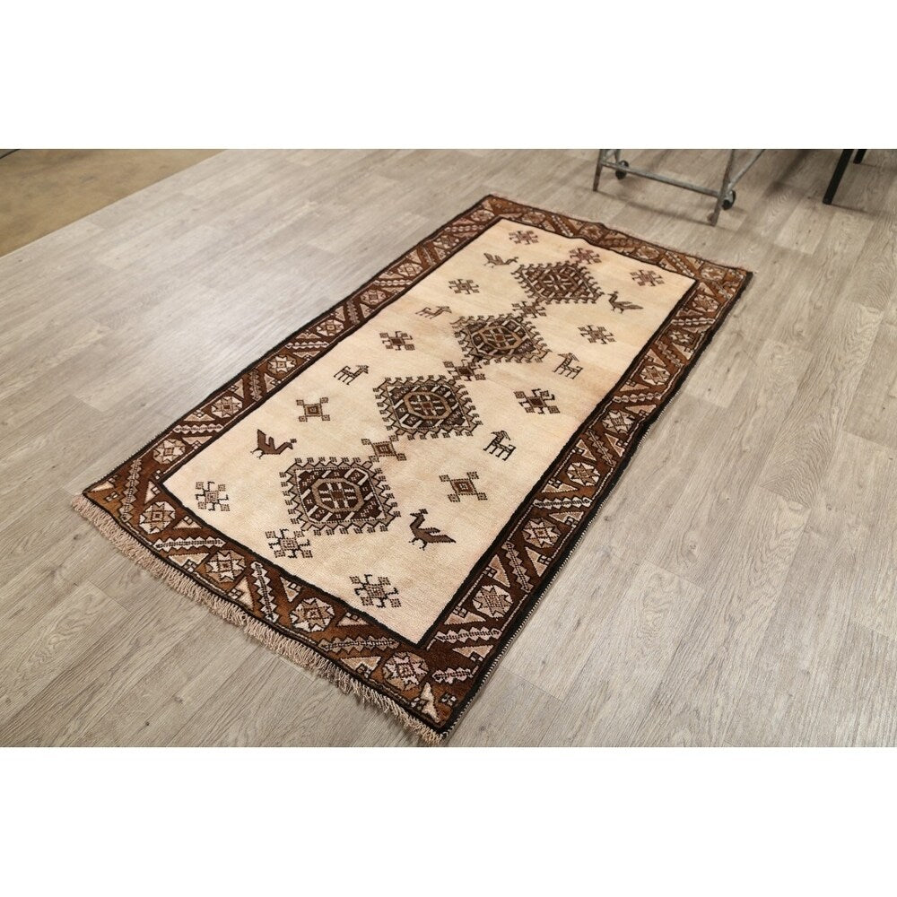 Gabbeh Shiraz Hand Knotted Wool Persian Modern Area Rug Tribal Carpet - 6'4" x 3'6"