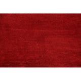 Gabbeh Shiraz Handmade Wool Persian Modern Rug Solid Red Carpet - 6'4" x 3'2" Runner