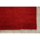 Gabbeh Shiraz Handmade Wool Persian Modern Rug Solid Red Carpet - 6'4" x 3'2" Runner