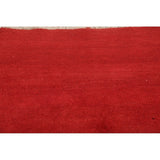 Gabbeh Shiraz Handmade Wool Persian Modern Rug Solid Red Carpet - 6'4" x 3'2" Runner