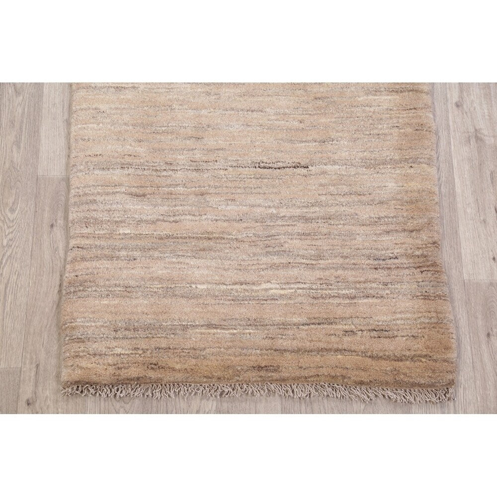 Gabbeh Zollanvari Contemporary Solid Striped Handmade Persian Area Rug - 3'11" x 2'11"