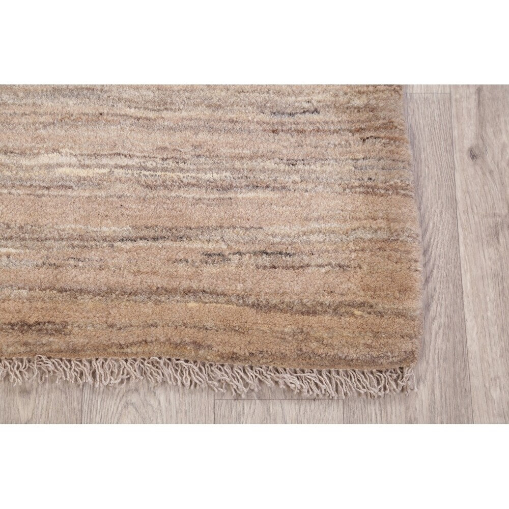 Gabbeh Zollanvari Contemporary Solid Striped Handmade Persian Area Rug - 3'11" x 2'11"