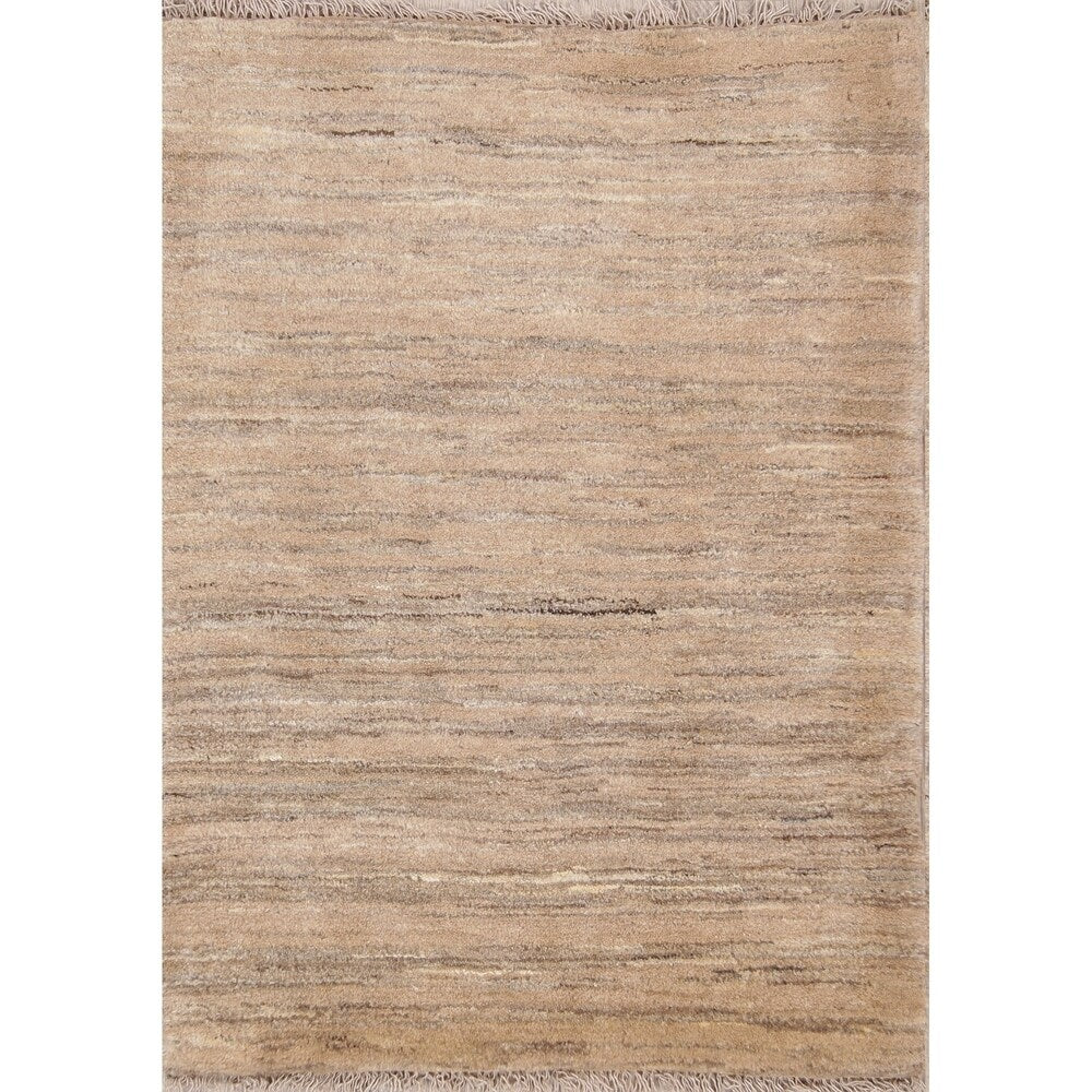 Gabbeh Zollanvari Contemporary Solid Striped Handmade Persian Area Rug - 3'11" x 2'11"