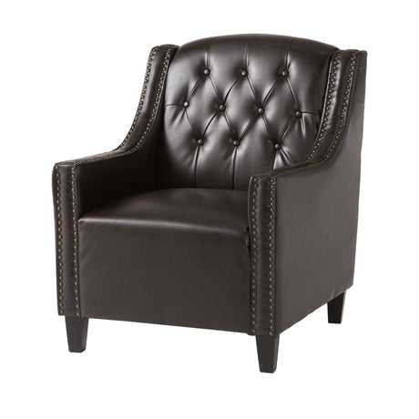 Gabriel Tufted Leather Club Chair by Christopher Knight Home - 28.90" L x 32.20" W x 37.40" H