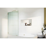 Gaia 30 in. x 58.25 in. Single Fixed Frameless Fluted Frosted Bath Panel Shower Tub Door