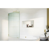 Gaia 30 in. x 58.25 in. Single Fixed Frameless Fluted Frosted Bath Panel Shower Tub Door
