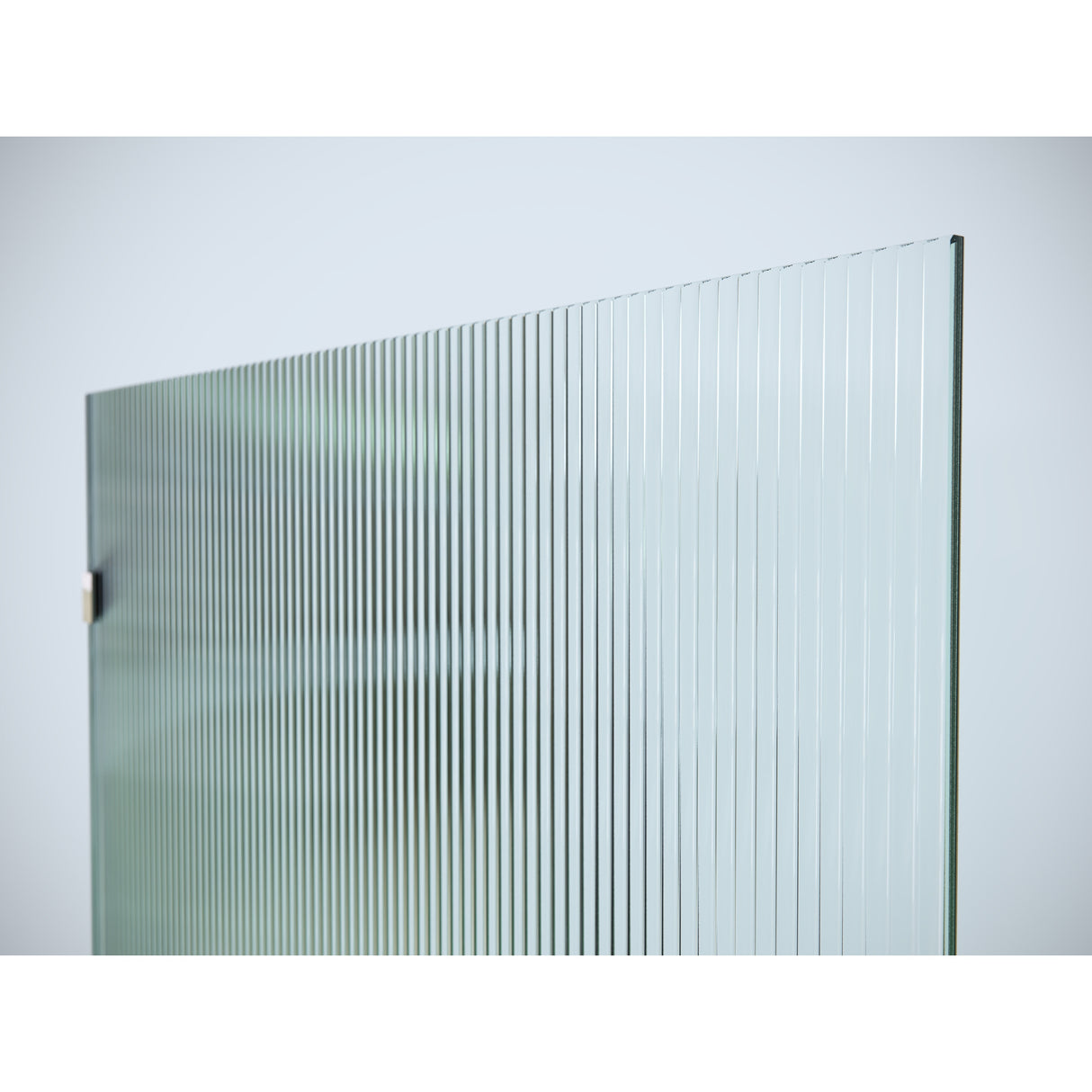 Gaia 30 in. x 58.25 in. Single Fixed Frameless Fluted Frosted Bath Panel Shower Tub Door