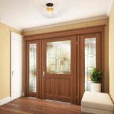 Gaines Glass/Iron Farmhouse Modern LED Flush Mount, by JONATHAN Y