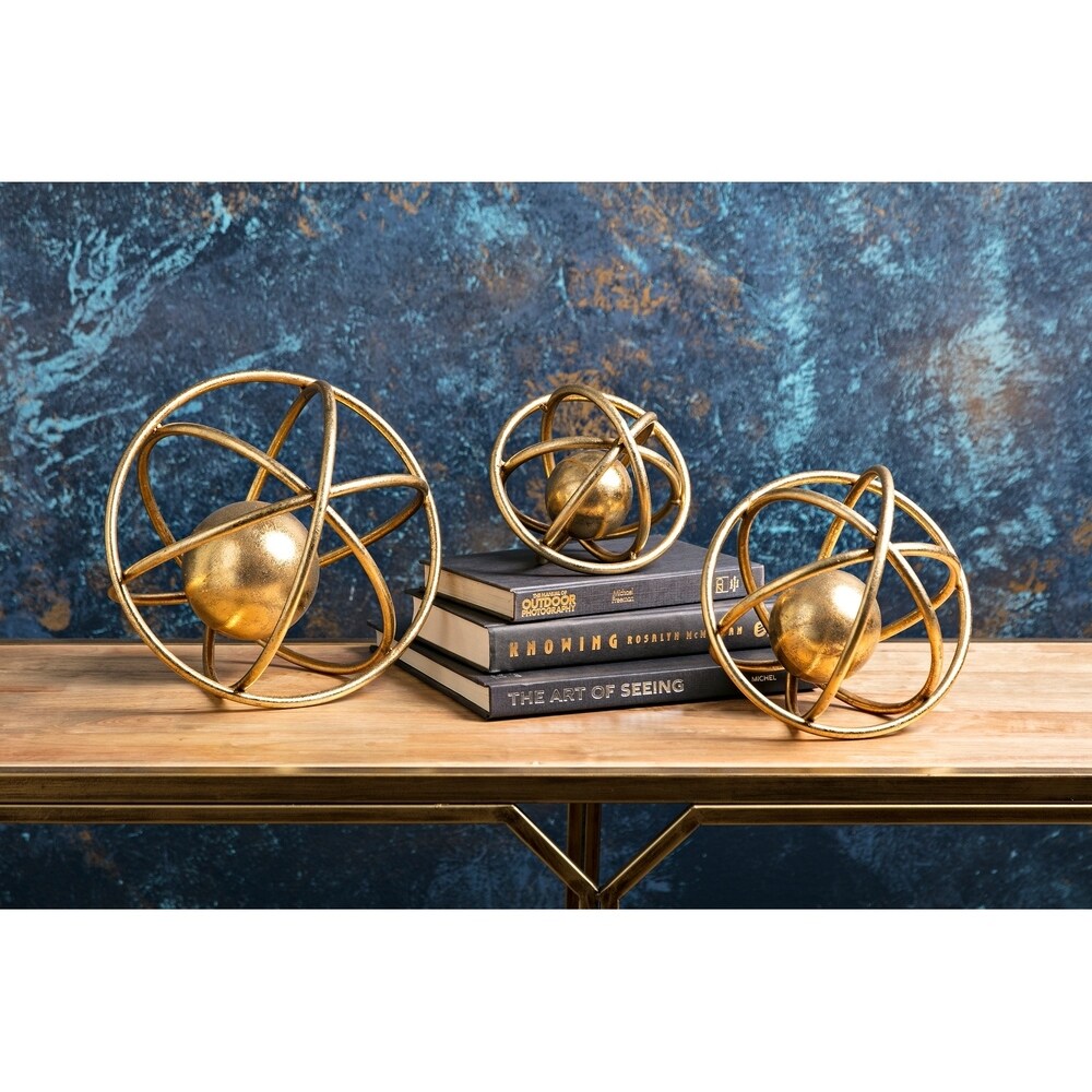 Galaxy Gold Metallic Decorative Balls (Set of 3)
