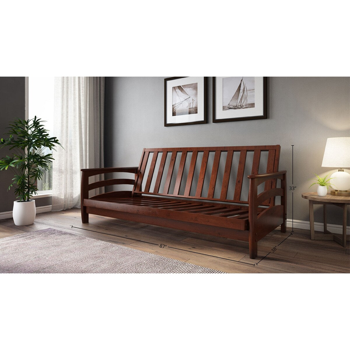 Galena Dark Cherry Futon Frame