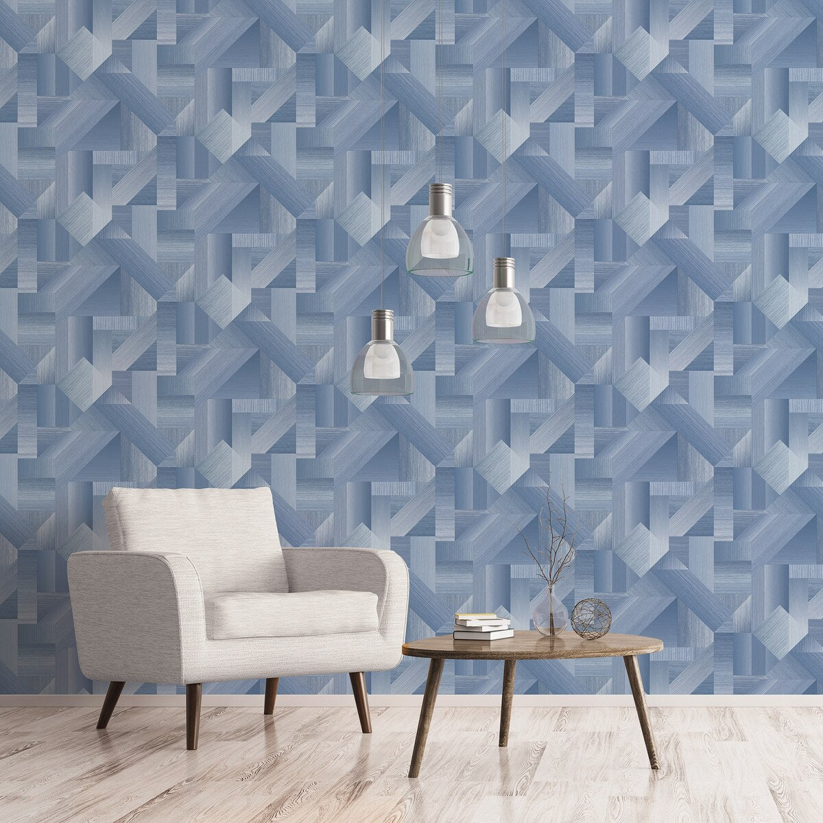 Galerie Wallcoverings TexStyle Collection Geometric Shape Shifter Non-woven Metallic Wallpaper Roll
