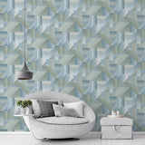Galerie Wallcoverings TexStyle Collection Geometric Shape Shifter Non-woven Metallic Wallpaper Roll