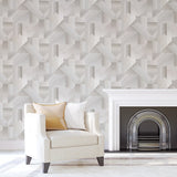 Galerie Wallcoverings TexStyle Collection Geometric Shape Shifter Non-woven Metallic Wallpaper Roll