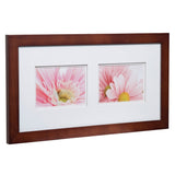 Wall or Tabletop Picture Frame with Airfloat Mat, 10x20 Matted To 5x7, Walnut/White